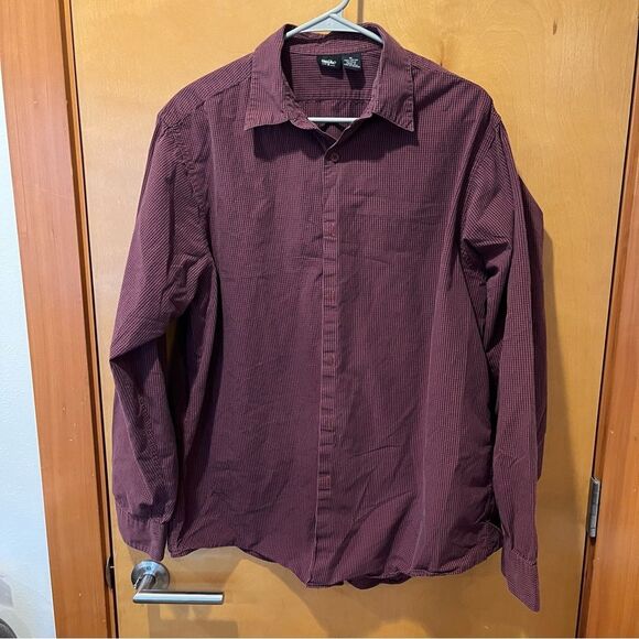 Mens red maroon long sleeve button down xl mossimo - Picture 1 of 4